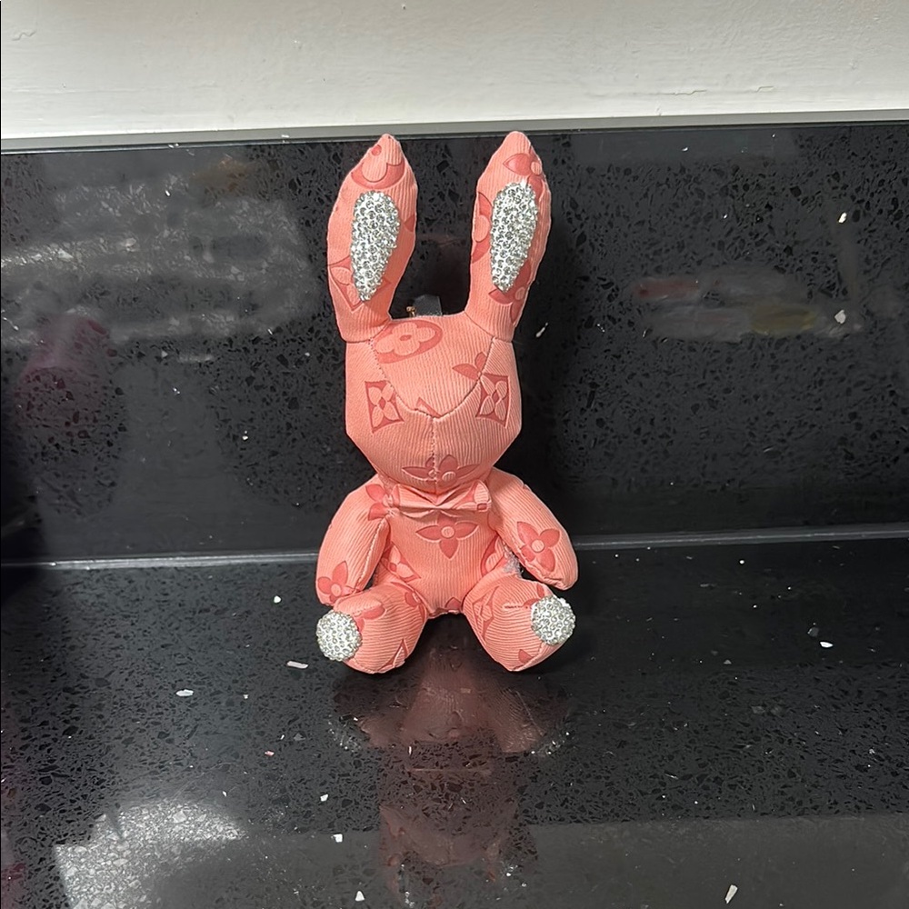 NWT Pink Bunny Bag Charm or Keychain with Rhinestone Accents - Picture 6 of 6